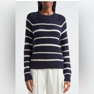 Vince Rib Stripe Crewneck Sweater
